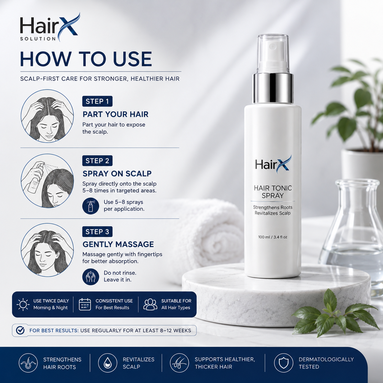 HairX Hair Tonic Spray – Advanced Hair Strengthening Formula 100 ml